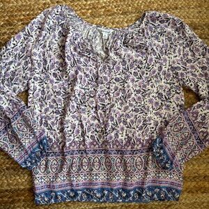 Lucky Brand Medium Boho Flowy Lightweight Blouse M